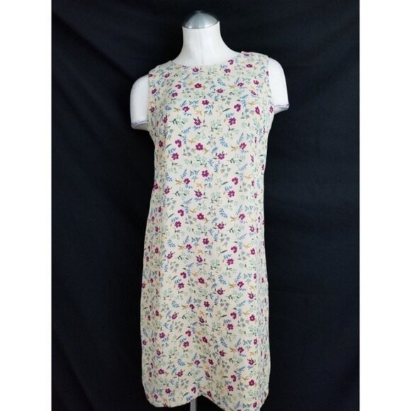 3/$25 Maggy London 4 Tan Floral Dress Sleeveless - Picture 2 of 6
